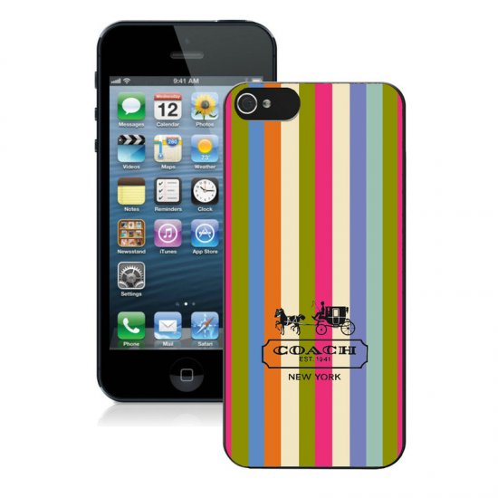 Coach Stripe Multicolor iPhone 5 5S Cases AIV | Women - Click Image to Close